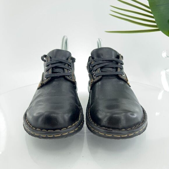 Born Women's Jean Moro Oxford Size 7 Lace Up Work Shoe Black Leather Casual - Picture 4 of 15